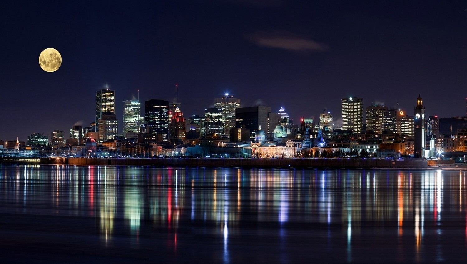 Landscape long exposure montreal canada cityscape Custom Gaming Mat Desk
