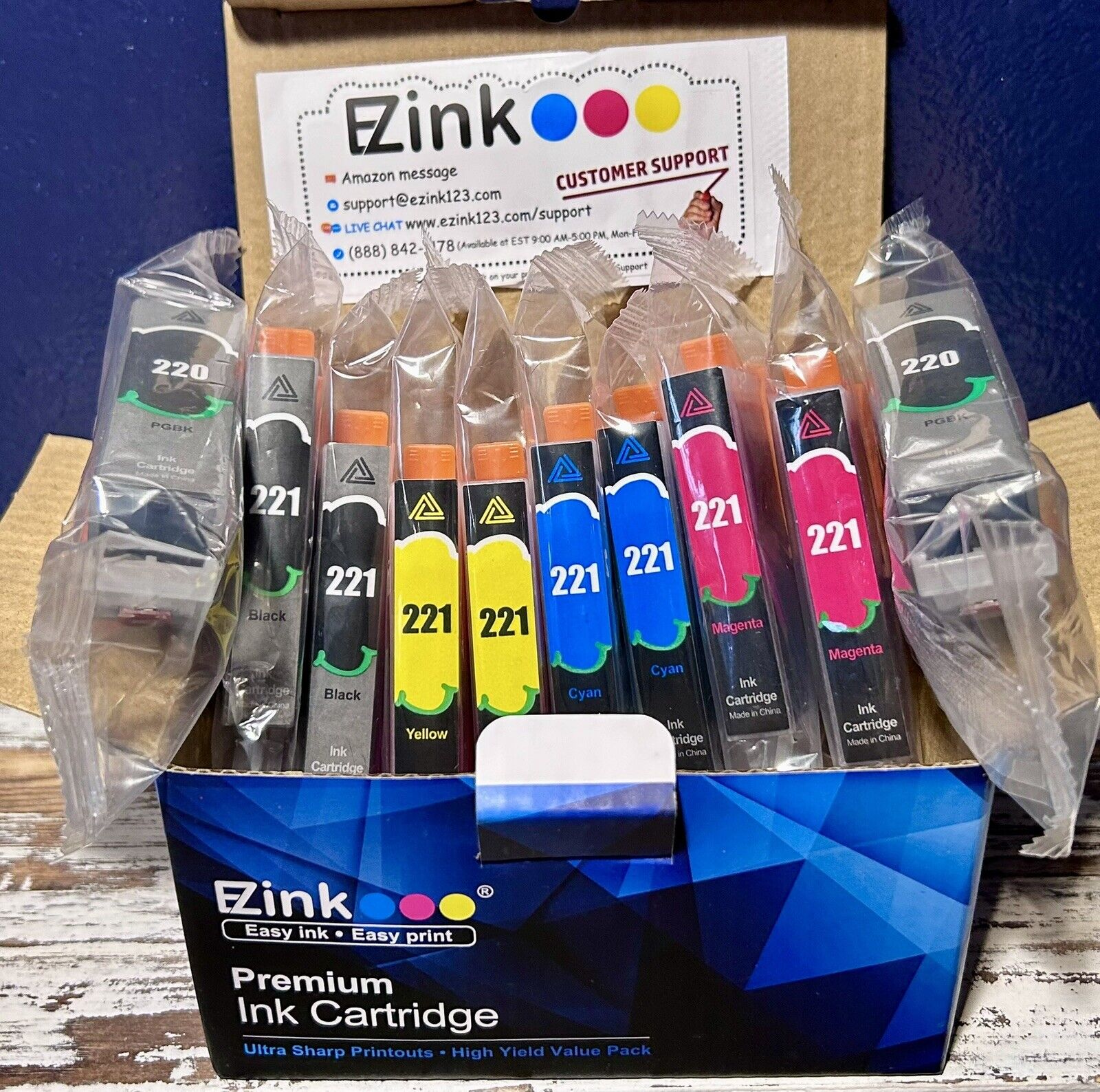 E-Z Ink  2 Large Black, 2 Cyan, 2 Magenta, 2 Yellow, 2 Small Black) 10 Pack