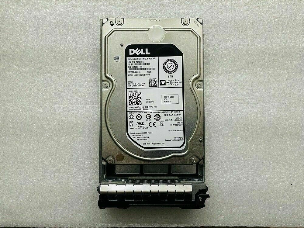 DELL ST6000NM0095 RHVWG 0RHVWG 3.5" 6TB 7.2K 12GBPS 512E SAS HARD DRIVE W Tray