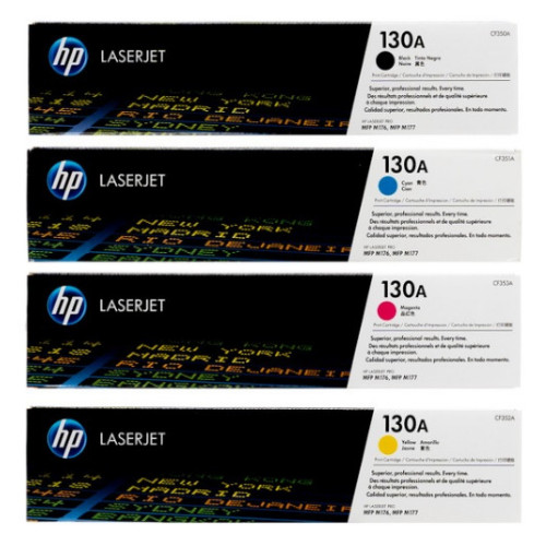 HP 130A Toner Cartridge Set 4-Pack Black Cyan Yellow Magenta