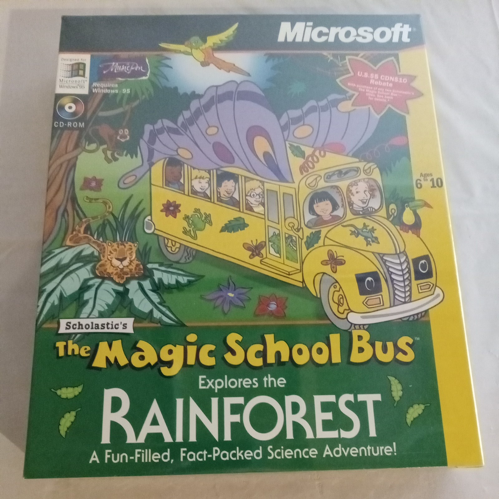 Scholastic's The Magic School Bus Explores the Rainforest (PC) Vintage New