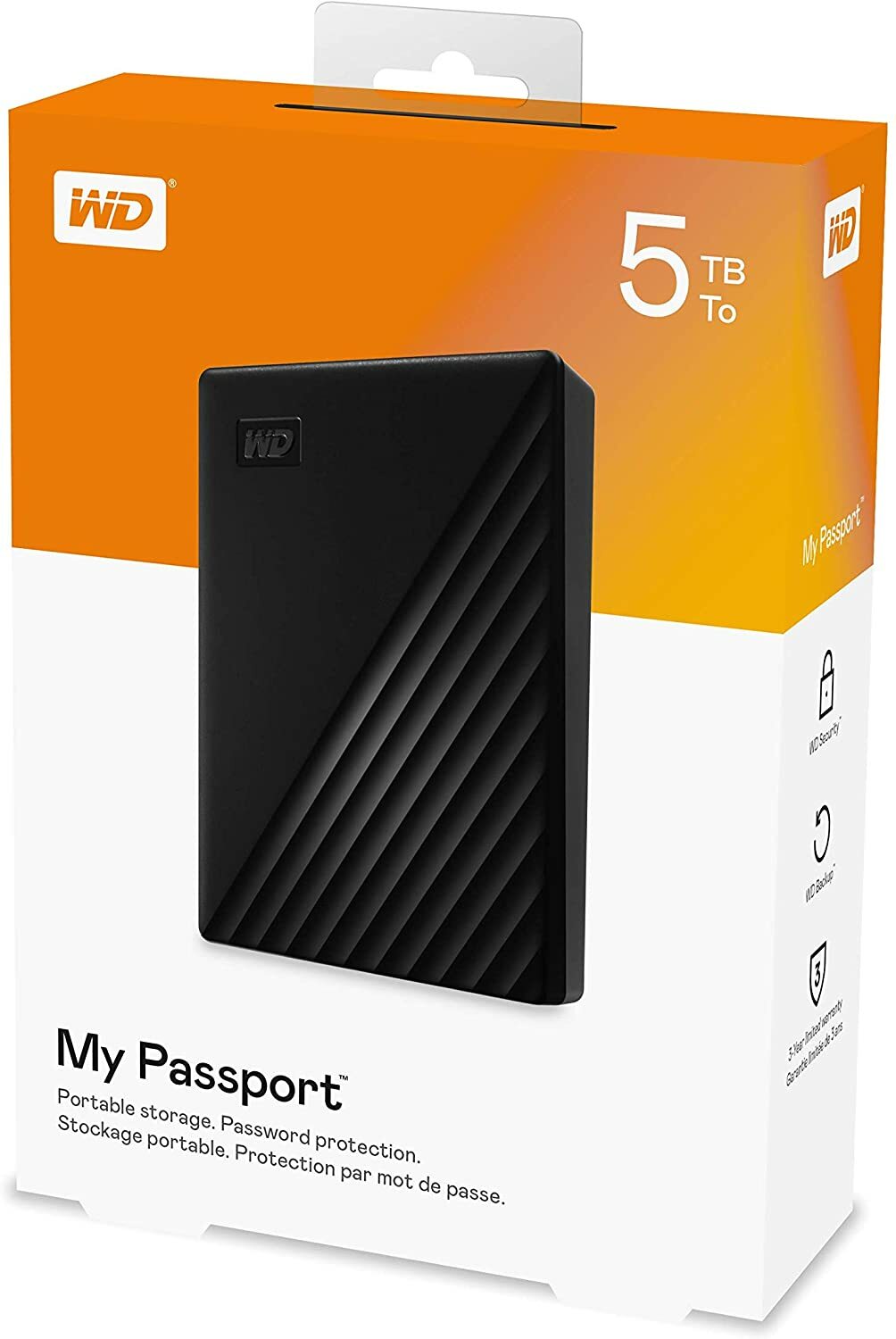 WD Passport - 5TB HDD Storage - NEW Free 2-3 Day Delivery - WDBPKJ0050BBK-WESN