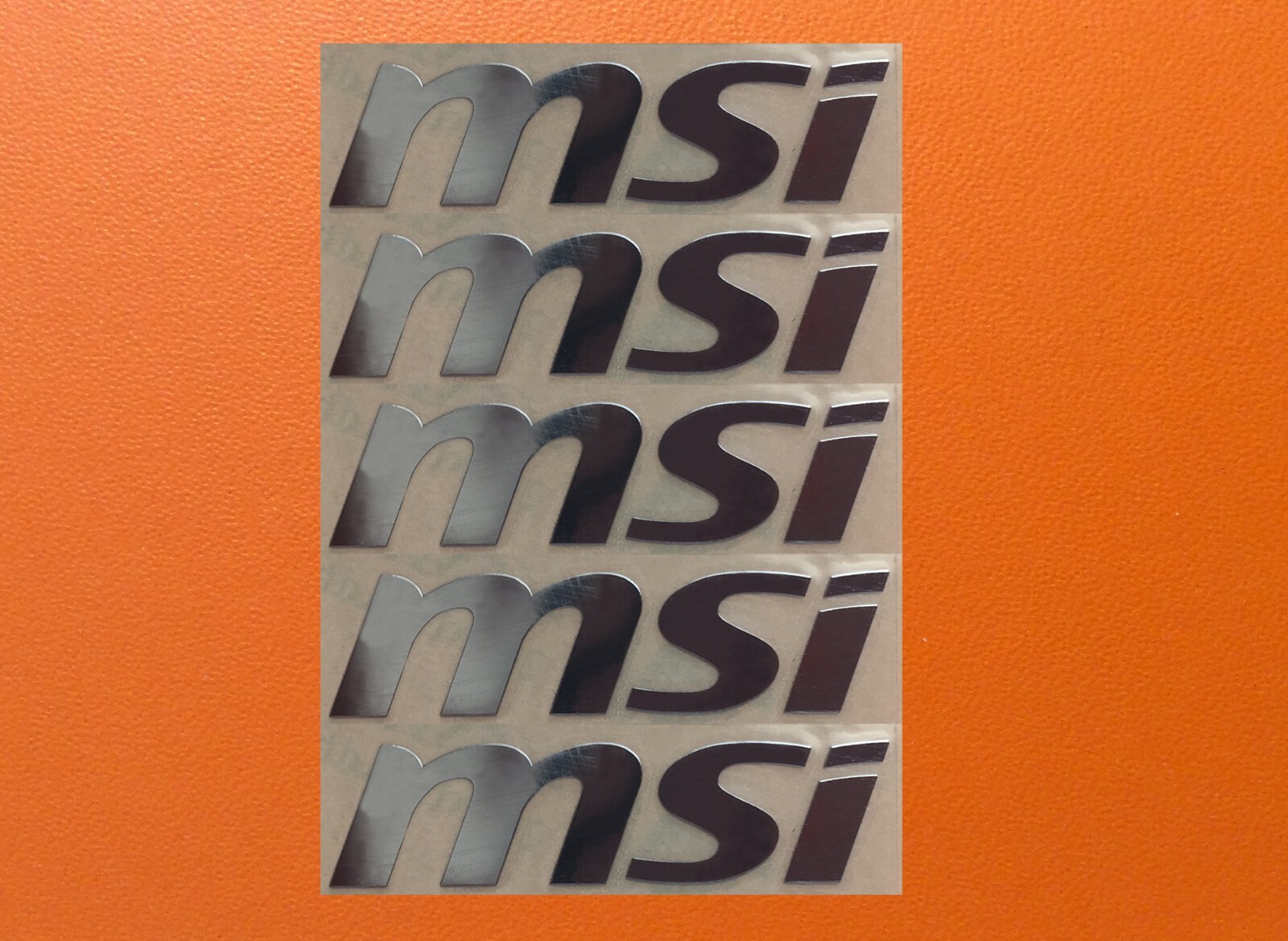 5 pcs Sticker for MSI Skylake Silver Chrome Color Logo Decal Badge 60mm x 9mm