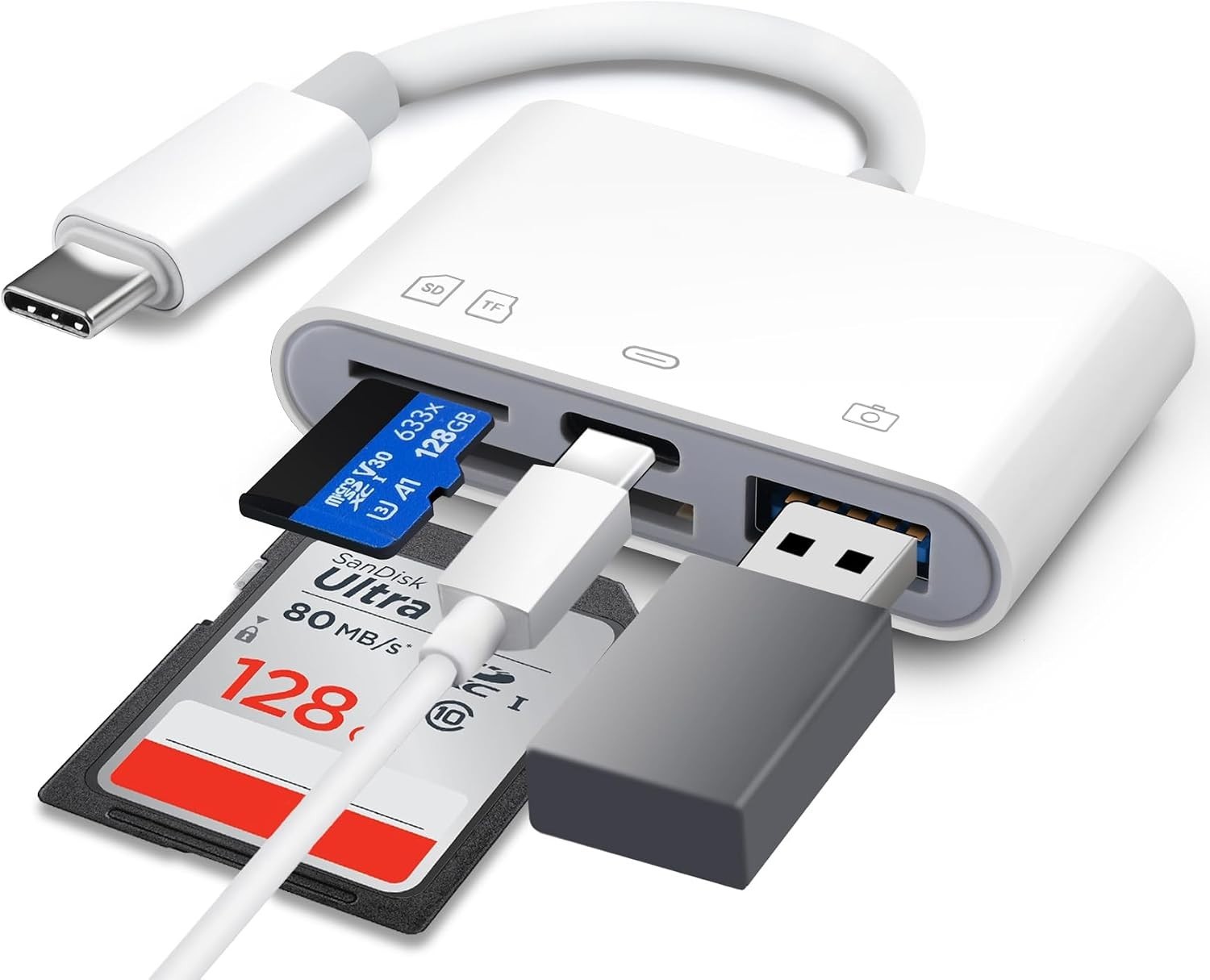 Adaptador de lector de tarjeta de memoria para computadora iPhone iPad Macbook