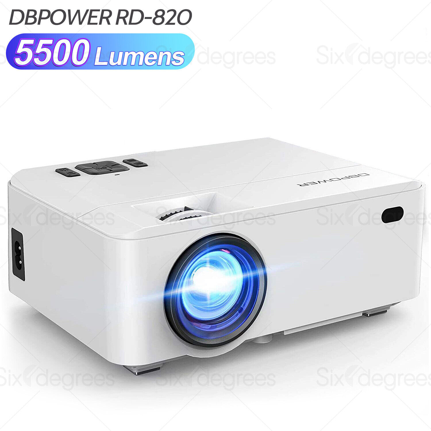 DBPOWER RD-820 Mini Portable Projector LCD 5500Lux 1080P 40