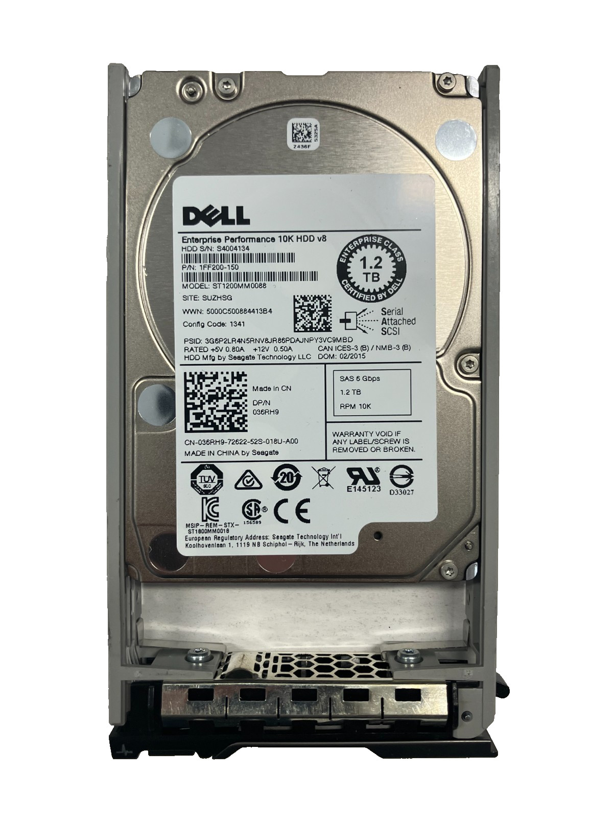 Dell ST1200MM0088 HDD 1.2TB SAS 6Gb/s 10K 2.5" 036RH9 512 b/s
