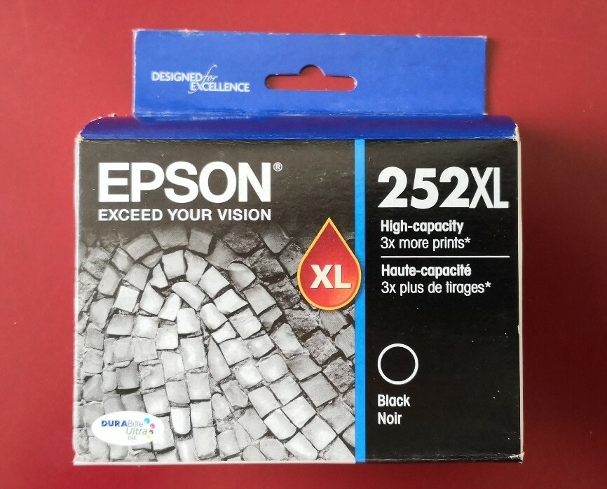 04-2022 NIB GENUINE Epson 252XL Black Ink Cartridge WF 3620 3640 7110 7610 7620