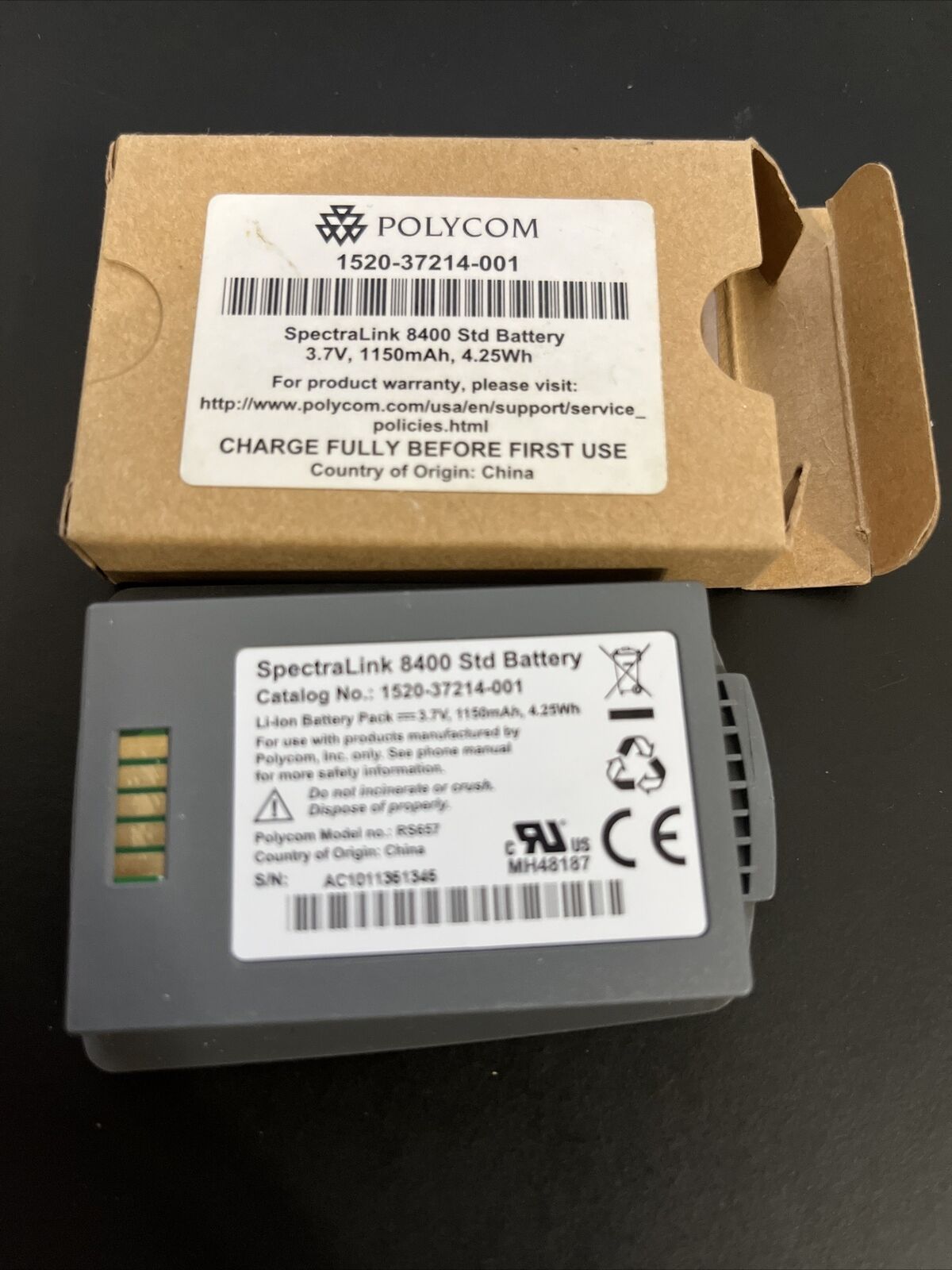 Polycom/SpectraLink 8400...#1520-37214-001 battery