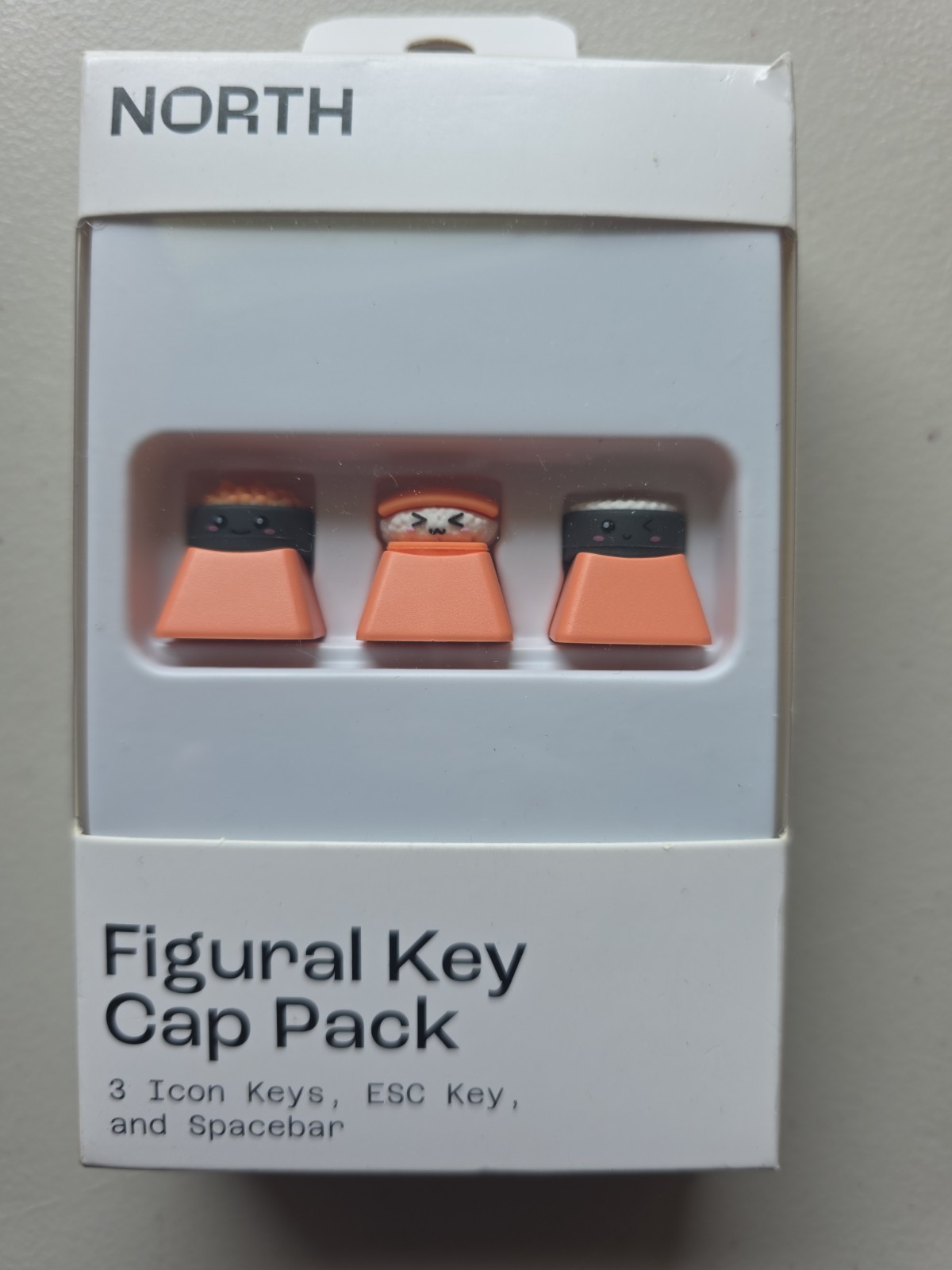 NORTH Figural Key Cap Pack Keycap Set 3 Icon Keys + ESC Key + Spacebar Orange