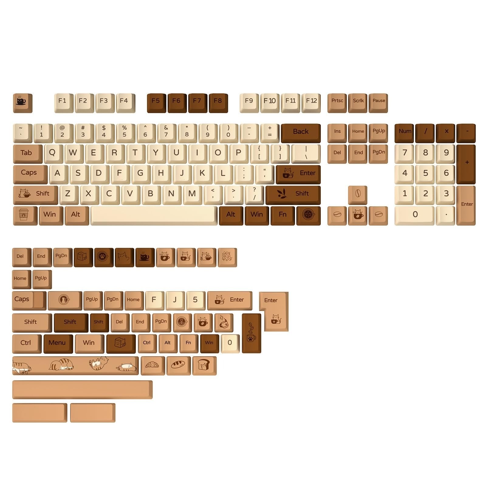 YUNZII Spring Tea PBT Dye-Sub Keycaps 140 Keys Cherry Profile Set