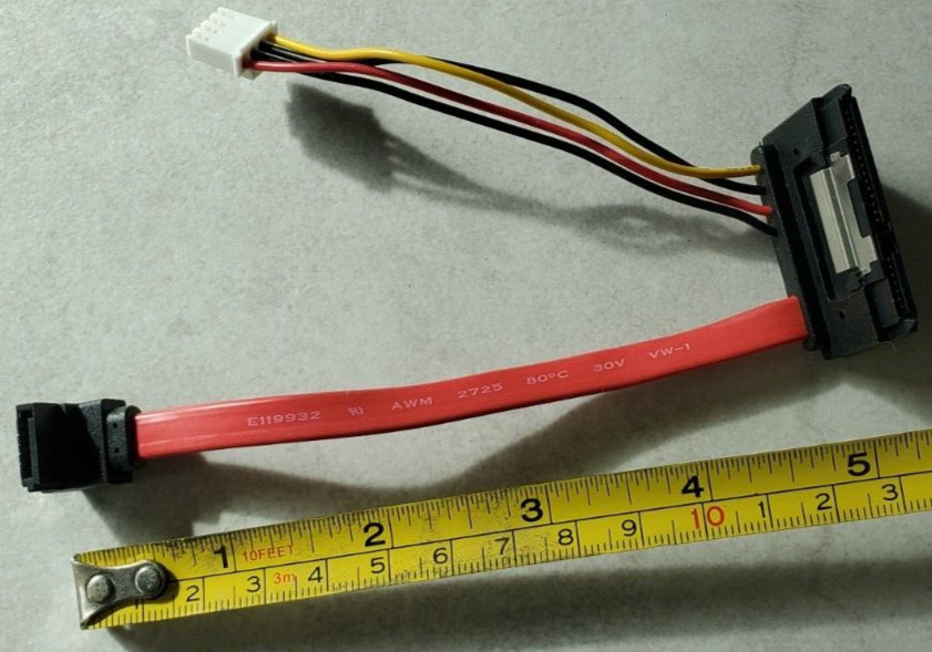 15+7 SATA Data + Power (4pin Molex) Combined HDD Hard Drive Cable - US SHIP