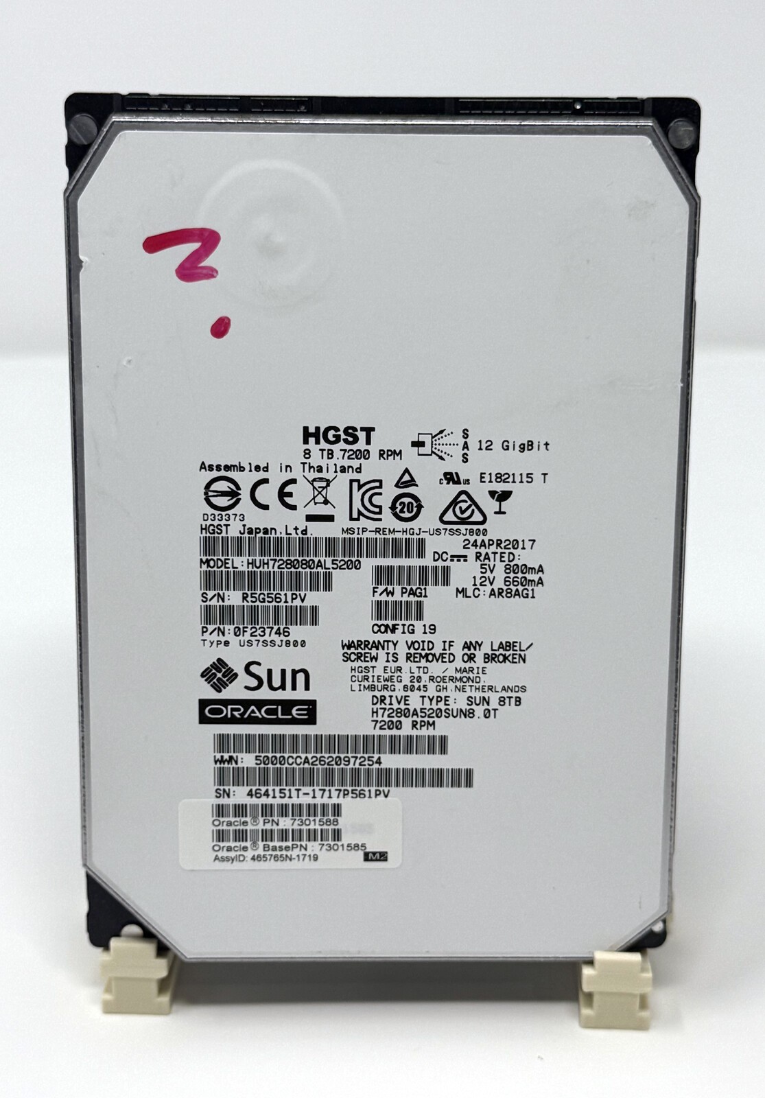 HGST Ultrastar He8 8TB SAS 12Gb/s 3.5" HUH728080AL5200 Sun Oracle 7301588 4Kn
