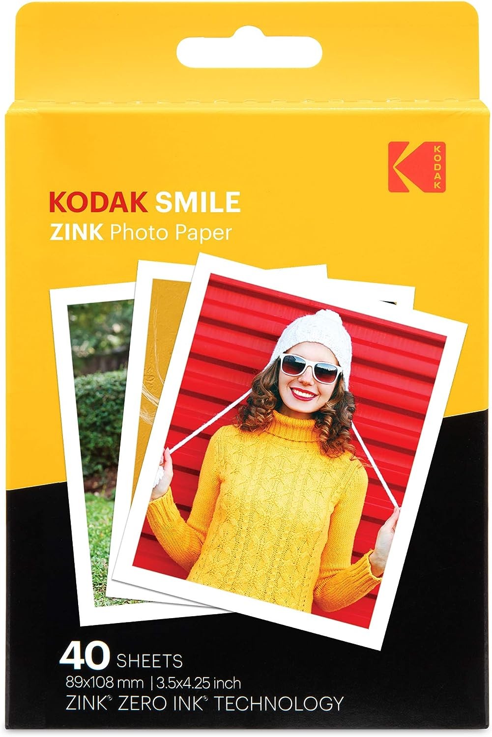 Kodak 3.5x4.25” Premium Zink Photo Paper - 40 Sheets Sticky Backed Photo Paper