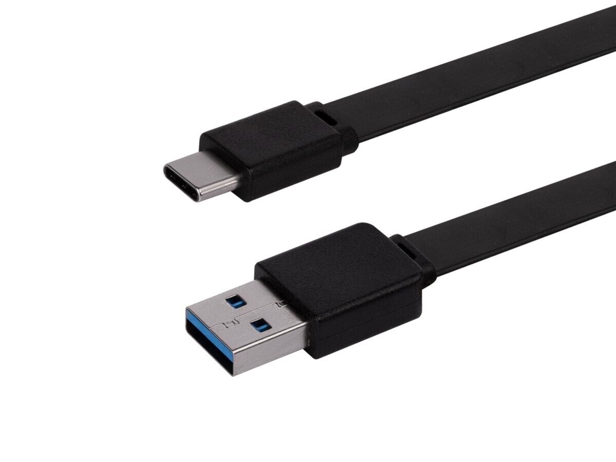 Monoprice Flat USB Type-C 3.2 Gen1 Cable 6ft Black Samsung S10 S10E S9 S8 S20