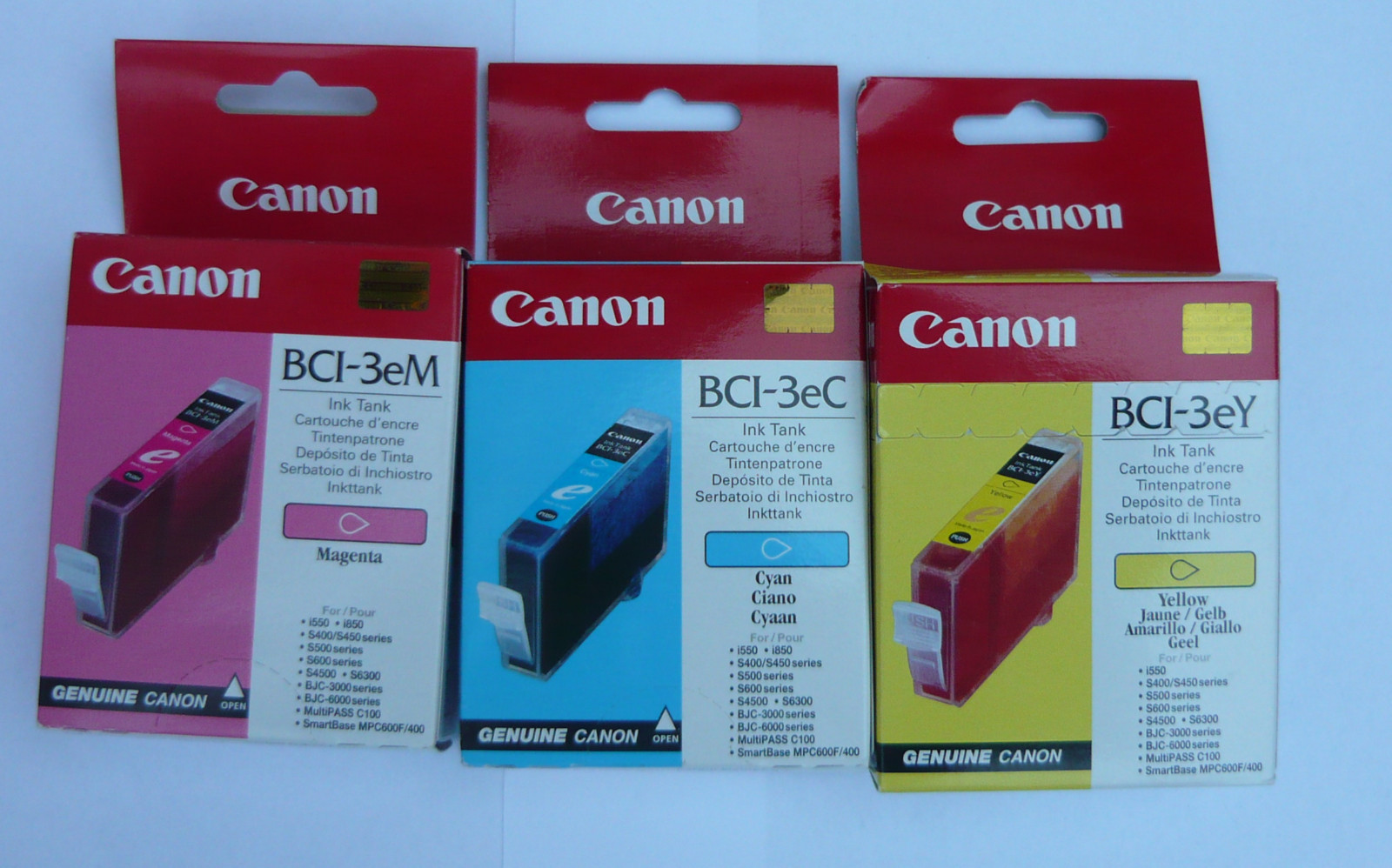 Genuine Canon BCI-3eC, BCI-3eY, BCI-3eM Ink Cartridges