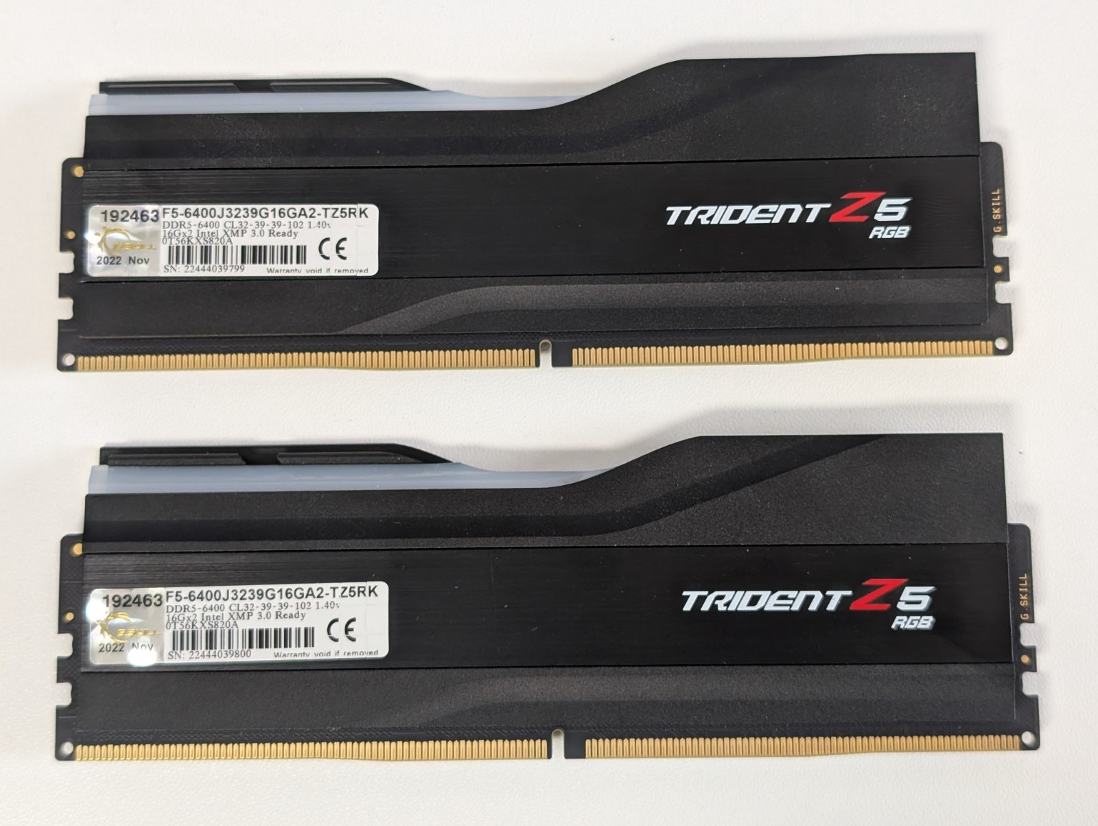 G.Skill Trident Z5 RGB 32GB 2x16GB DDR5 6400 6000 CL32 XMP Intel
