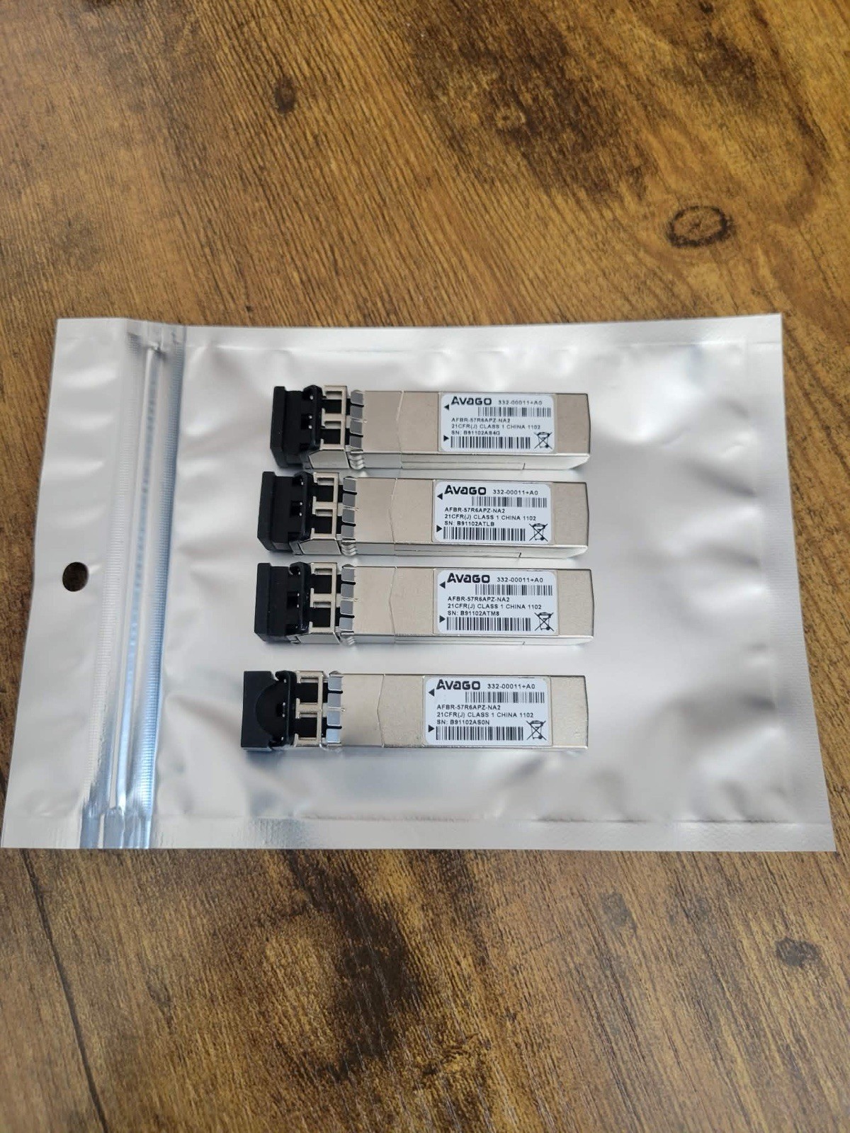 Avago AFBR‑S7R6APZ‑NA2 10GBASE‑SR SFP+ Transceiver Lot (4) Untested Storage Find
