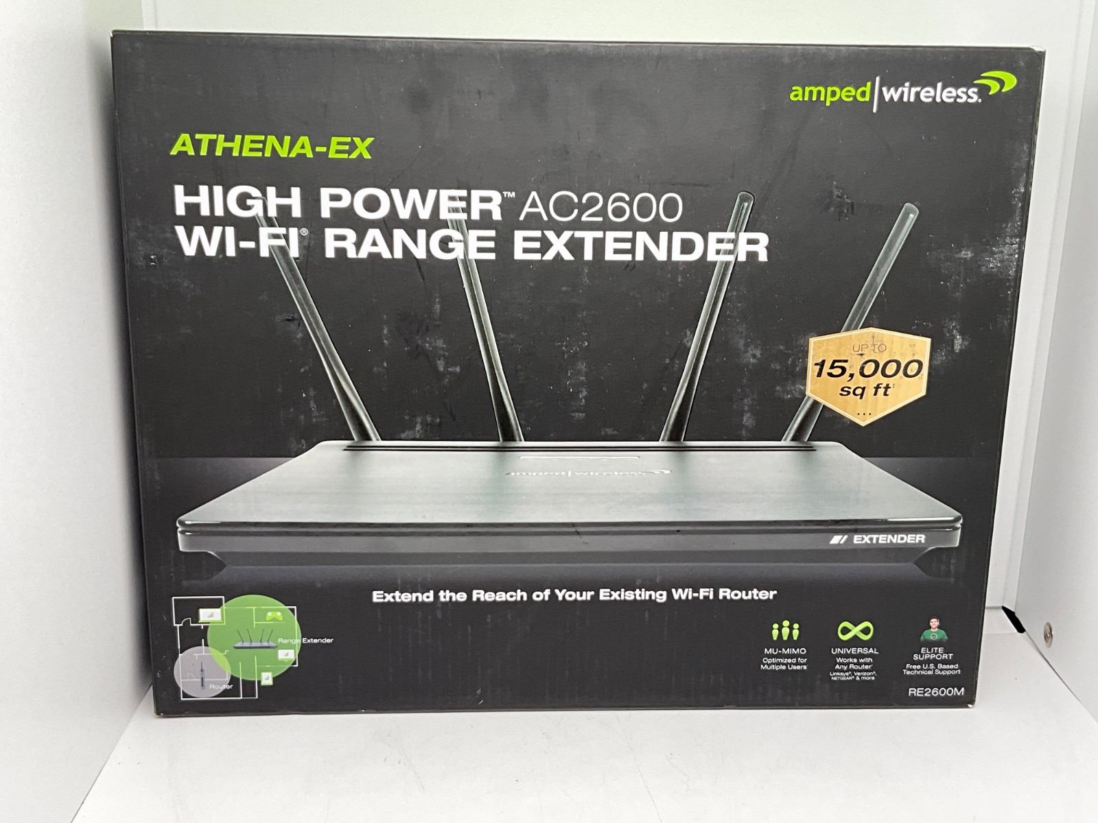 Amped Wireless Athena-EX High Power AC2600 RE2600M Wi-Fi Range Extender SEALED