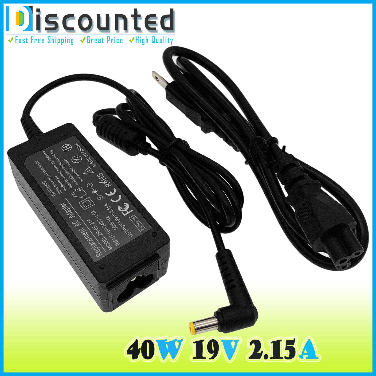 AC Power Adapter Charger for Acer C7 C710 Chromebook Power Supply Cord