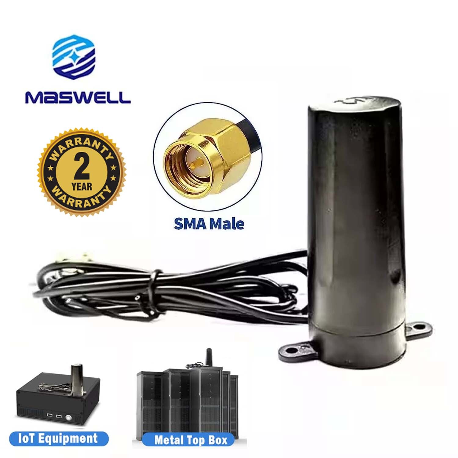 Maswell M2M IoT 5G NR 4G LTE Antenna SMA-Male 600-6000MHz WiFi 6 Bluetooth WiMAX