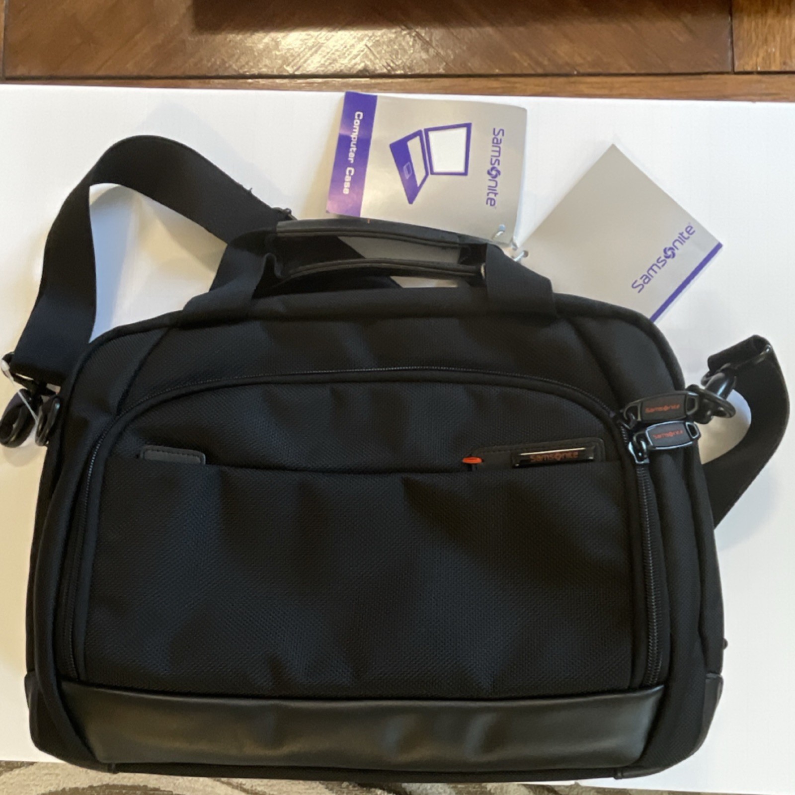 Samsonite Pro-DLX Briefcase 15" Laptop Black Nylon Padded Solid 229 111 006