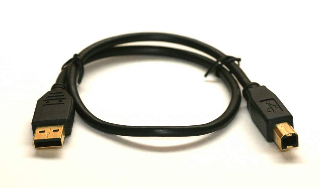 USB 2.0 Cable 18 Inch 1.5FT Black Gold