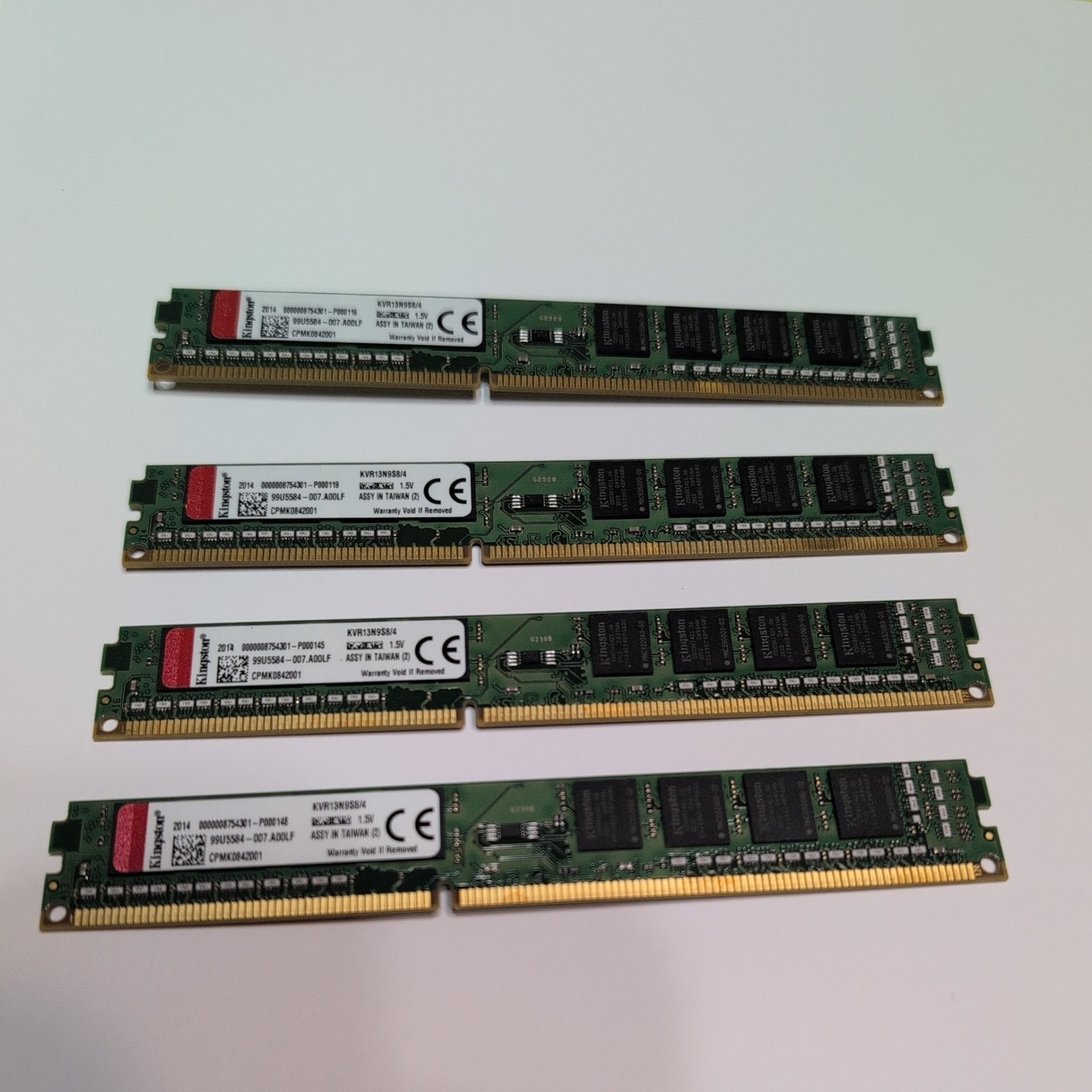 Kingston 4GB Desktop RAM PC3-10600 KVR13N9S8/4 Quantity of 4