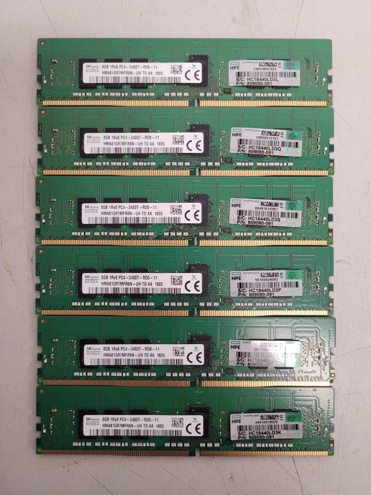 skhynix 48GB (8gb x 6)1Rx8 PC4 2400t RCO 11 server ram uses