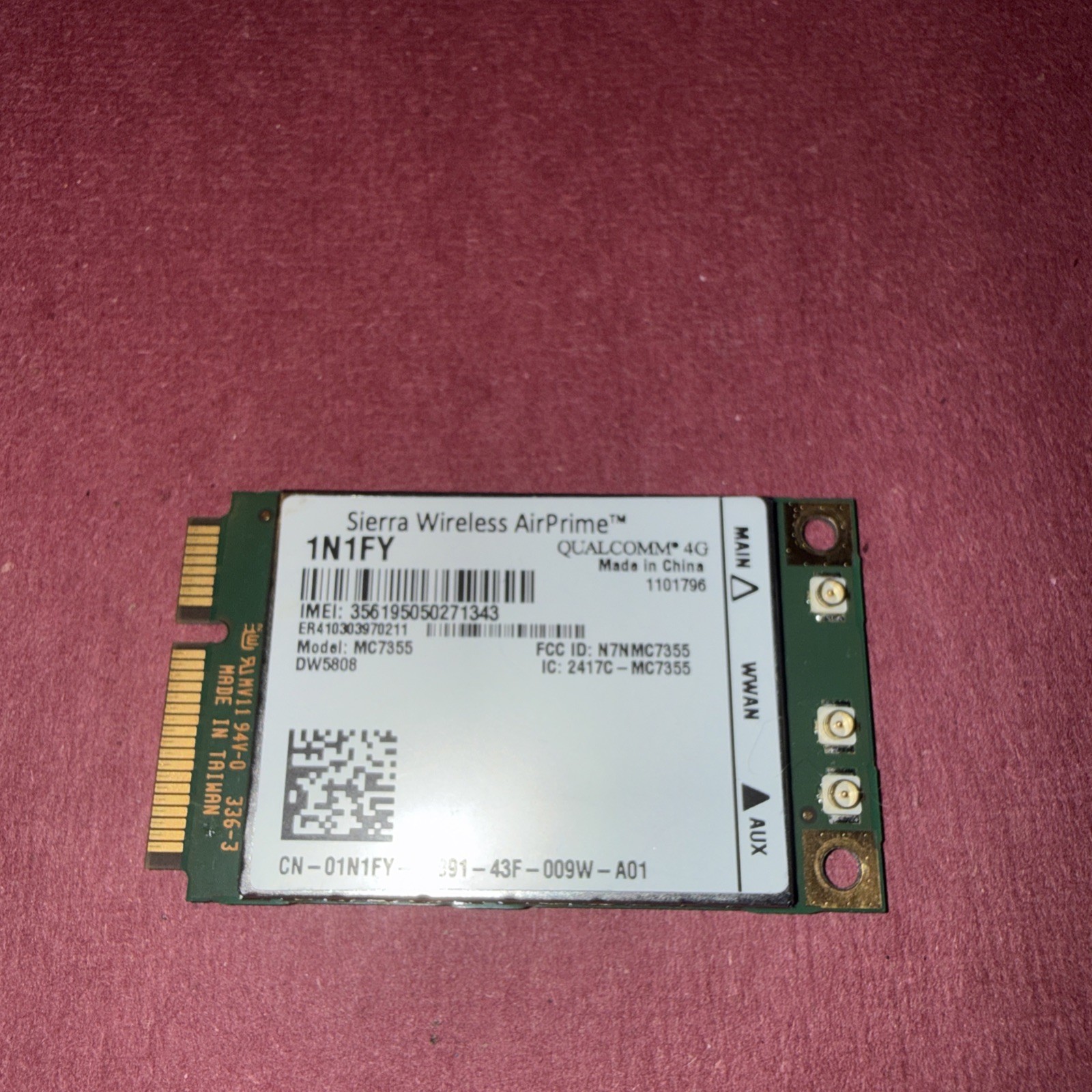 OEM Dell Lattitude E7440 14" Laptop Wireless AirPrime GPS 100Mbps Card 1N1FY