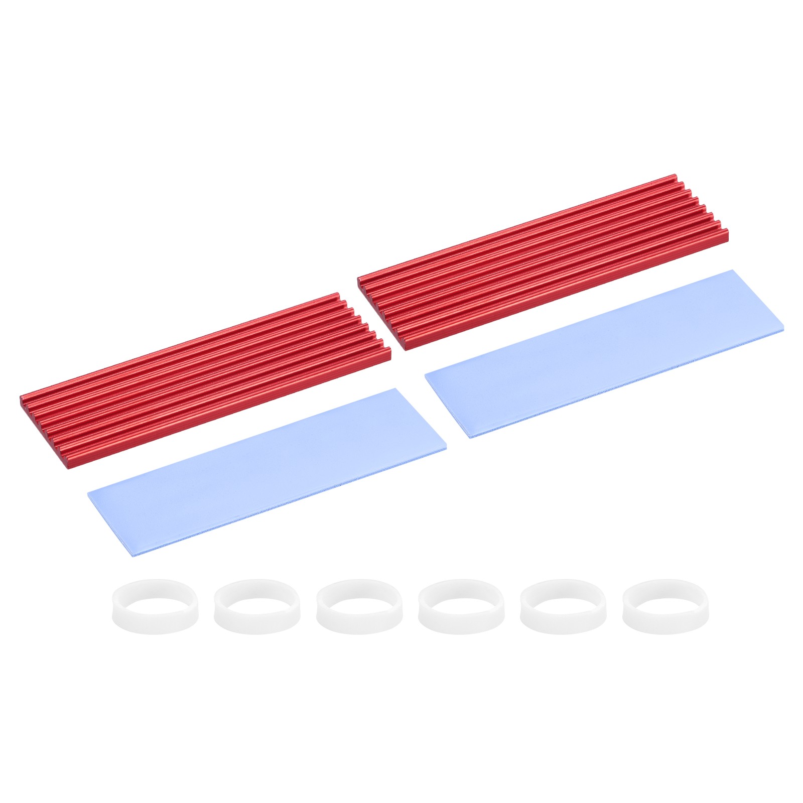 2 Set M.2 2280 Nvme SSD Heatsink 70x22x3mm Radiator Cooler Heat Sink Red