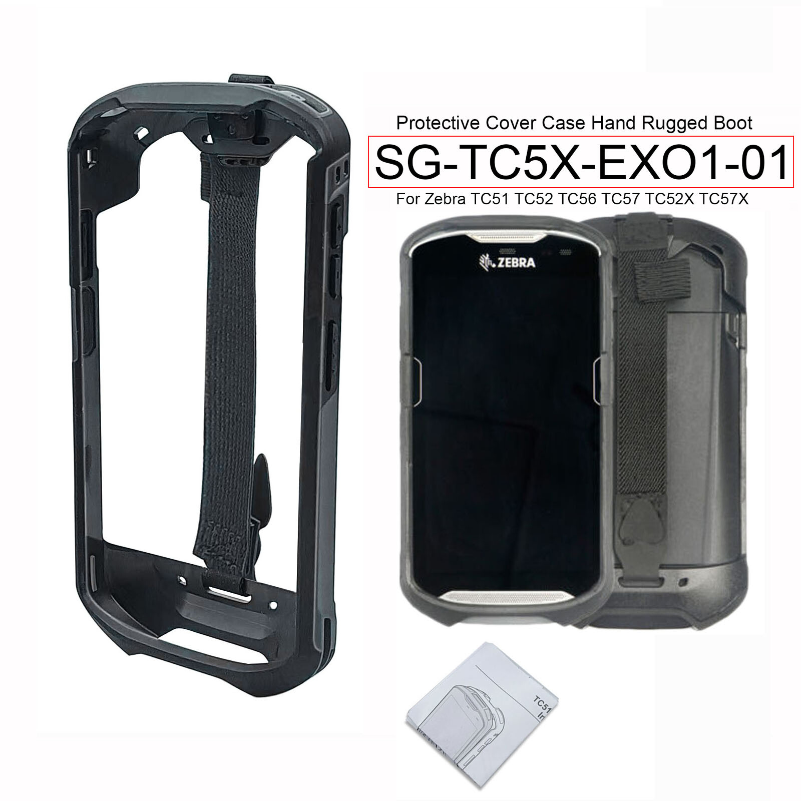 For for Zebra TC51 TC56 Protective Cover & Handstrap Bumper Rugged Boot New