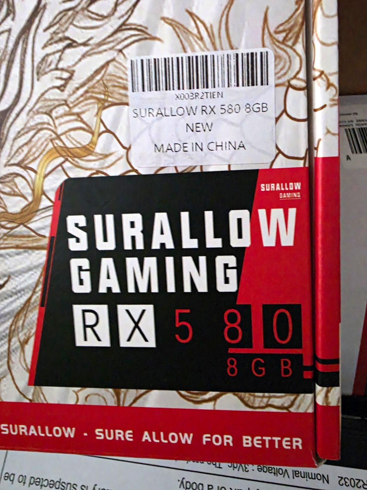 Surallow AMD Radeon RX 580 8GB GDDR5 GPU HDMI/DisplayPort Multi-Monitor