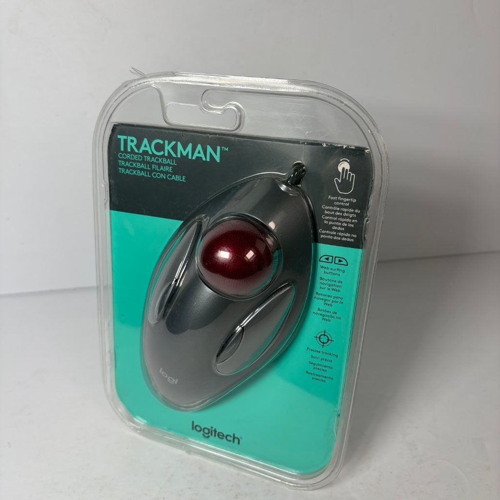 Logitech Trackman Corded Trackball Mouse USB Fingertip Control T-BC21