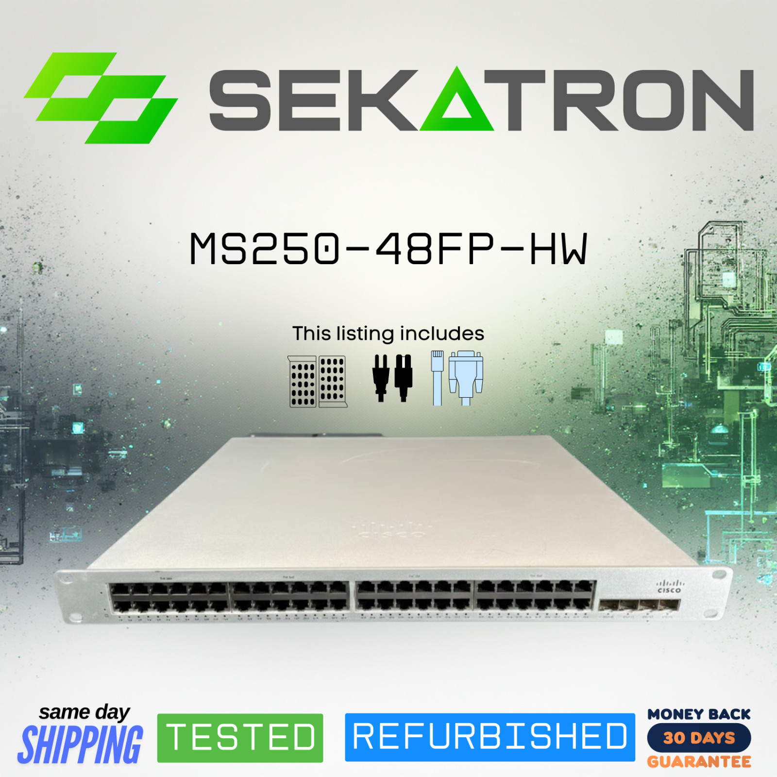 🔀 Cisco Meraki MS250-48FP-HW 48× Gigabit PoE+ • 4× 10G SFP+ • Cloud Managed ⚡