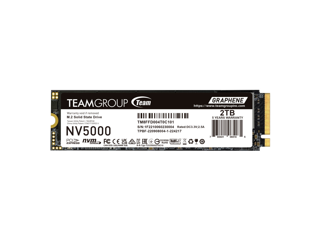 Team Group NV5000 M.2 2280 2TB PCIe 4.0 x4 with NVMe Internal Solid State Drive