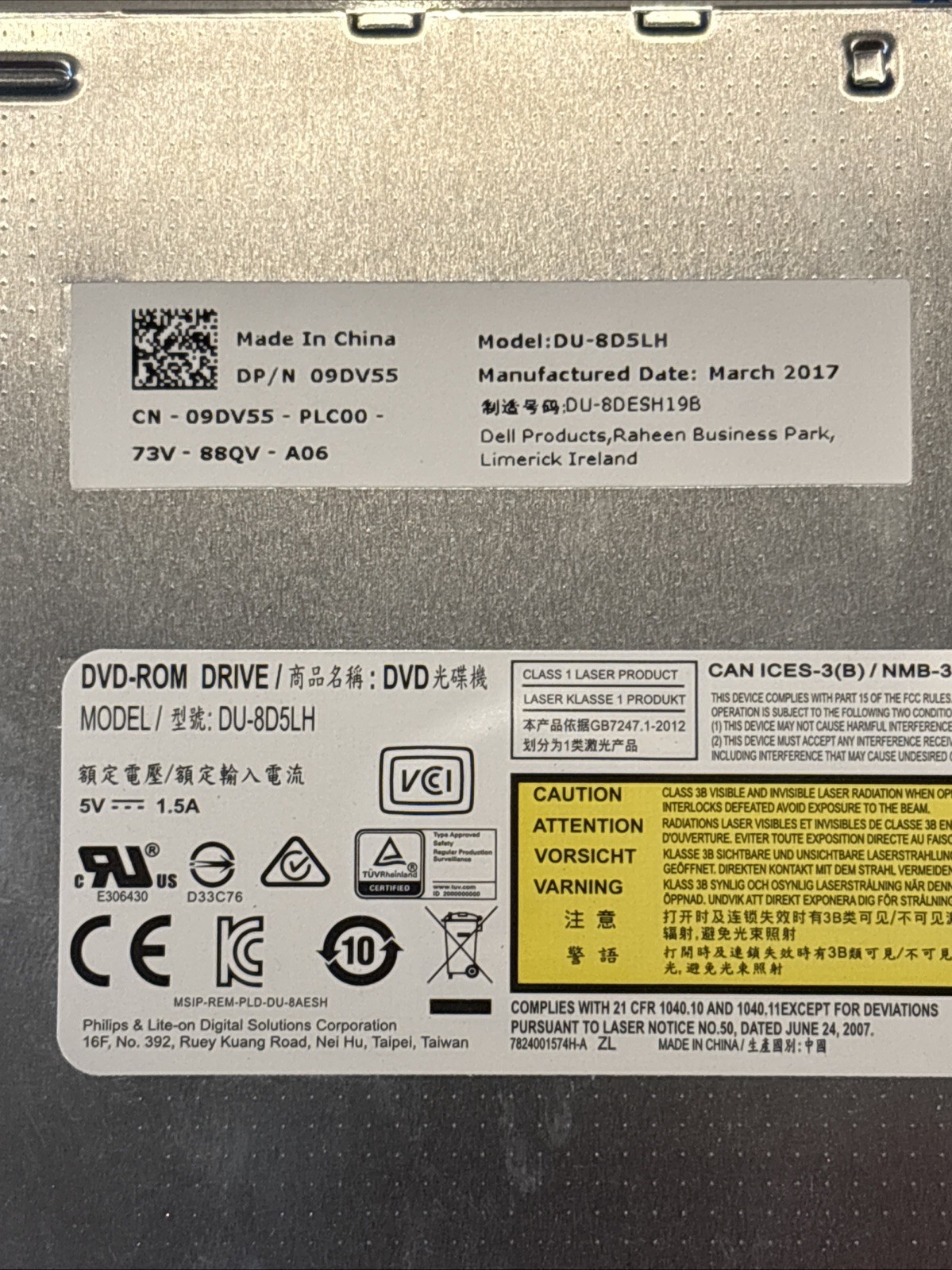 Dell SATA DVD-ROM Drive 9DV55 09DV55 DU-8D5LH