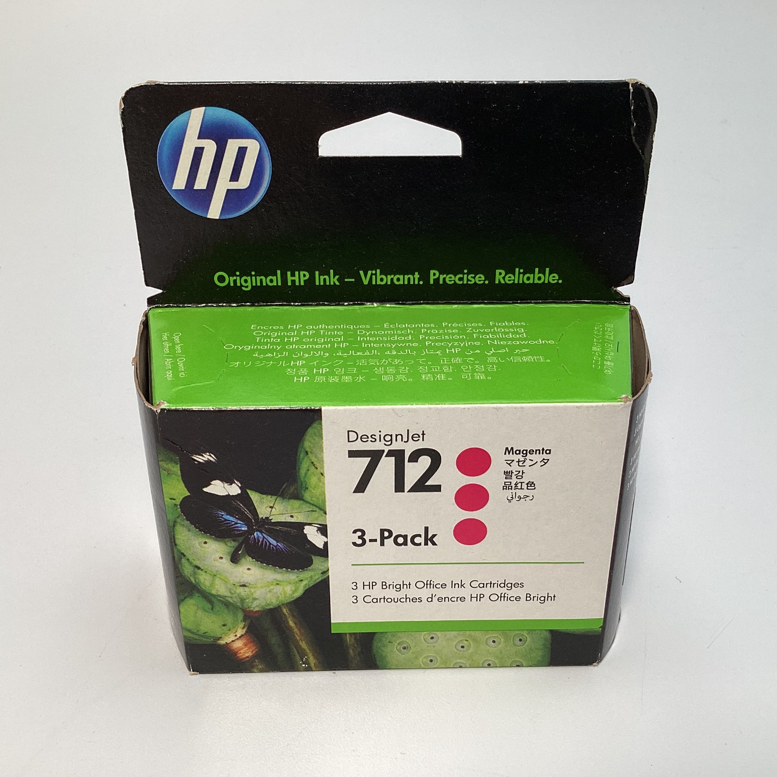 HP 712 Magenta Ink Cartridge 3-Pack 3ED78A Exp 11/2027 Genuine HP Ink