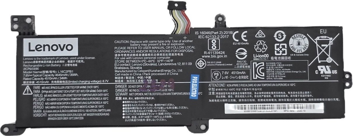 Genuine: Battery Lenovo L16C2PB1 L16L2PB1 L16L2PB2 L16S2PB2 L16L2PB3 Ideapad 32