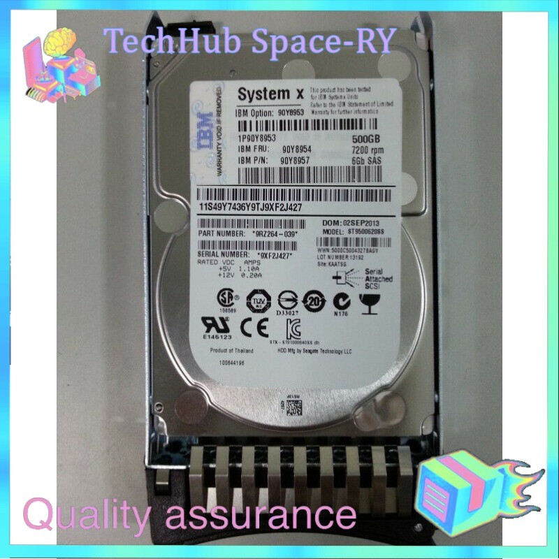 90Y8953 90Y8954 90Y8957 IBM SYSTEM X 500GB 7.2K RPM 6Gb/s 2.5" SAS Hard Drive