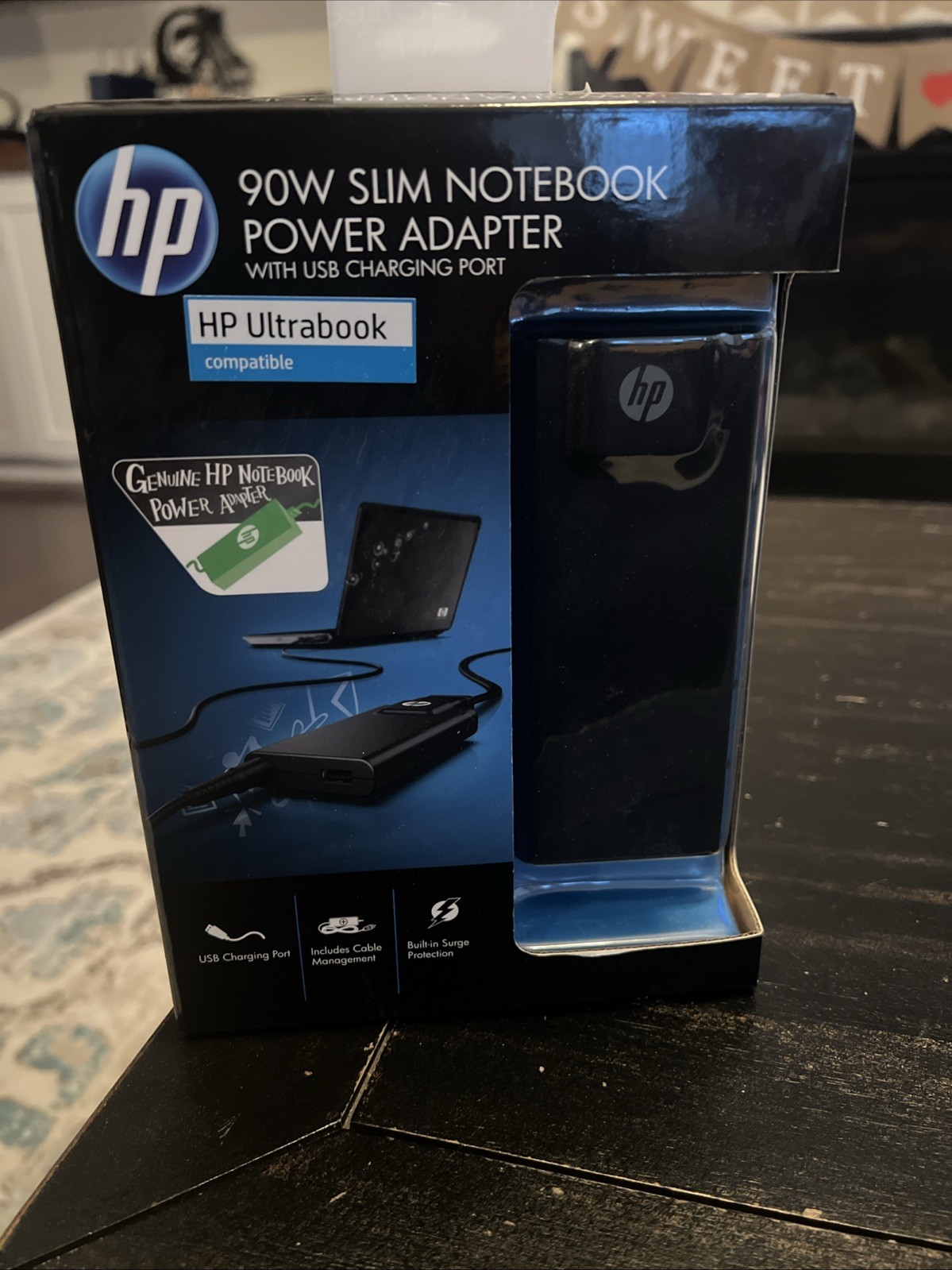 Brand New - HP 90W Slim Notebook Power Adapter with USB Port 19.5v