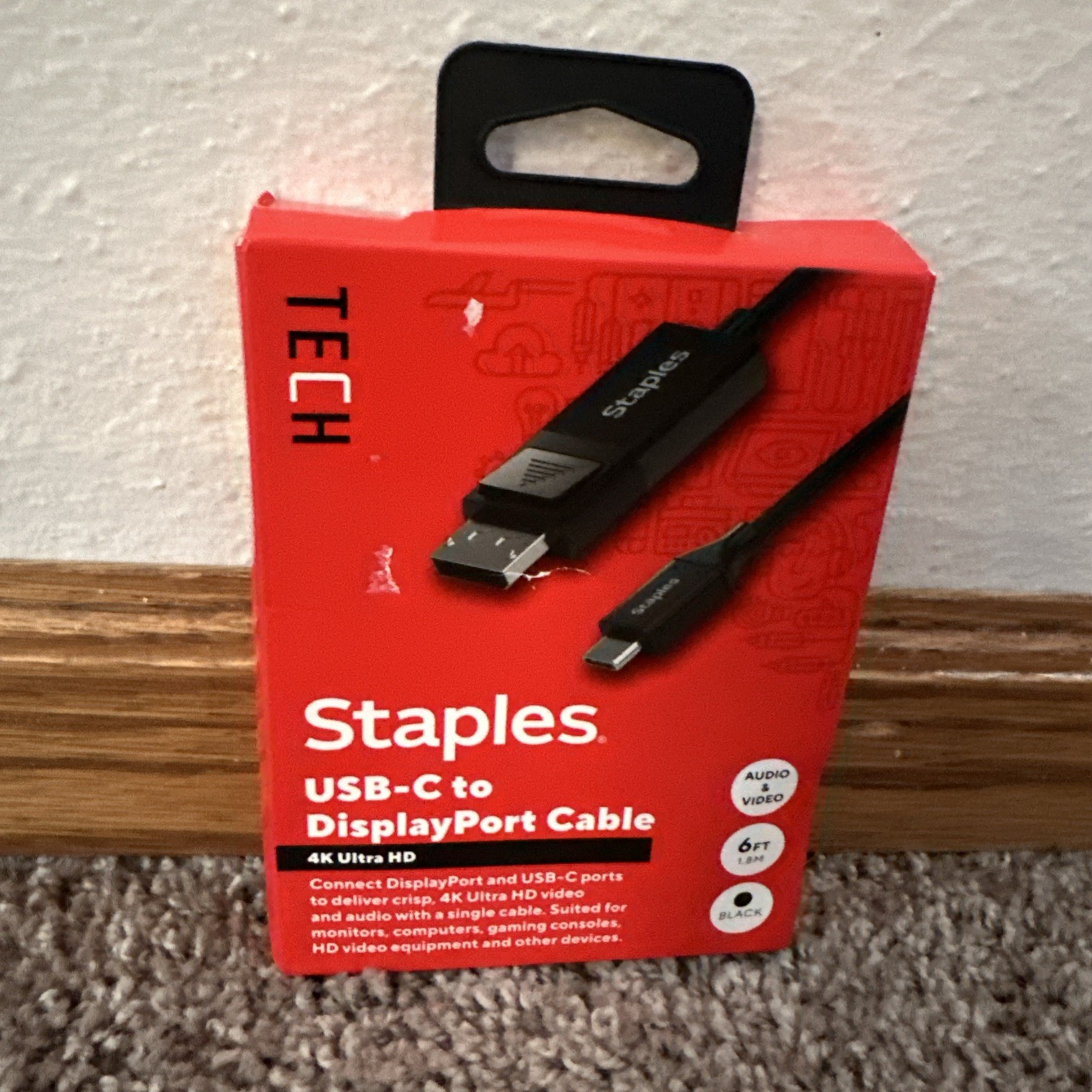 Staples TECH 6 ft. USB-C to HDMI Audio/Video Cable Male to Male Black (ST62472)