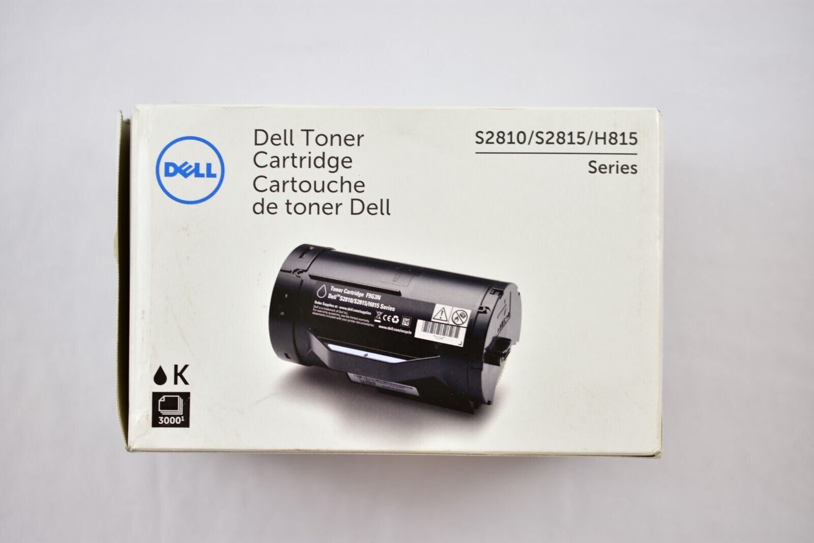 Dell F9G3N Black Standard Yield Toner Cartridge for S2810/S2815/H815 BRAND NEW