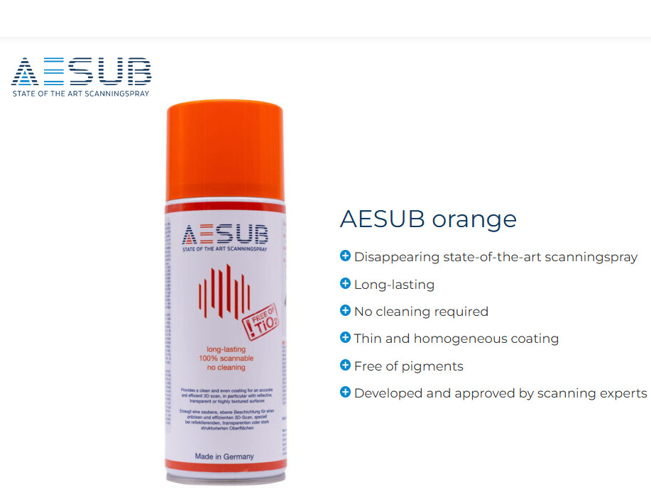 AESUB Orange Scanning Spray Universal self-evaporating 3D Works w All Scanners