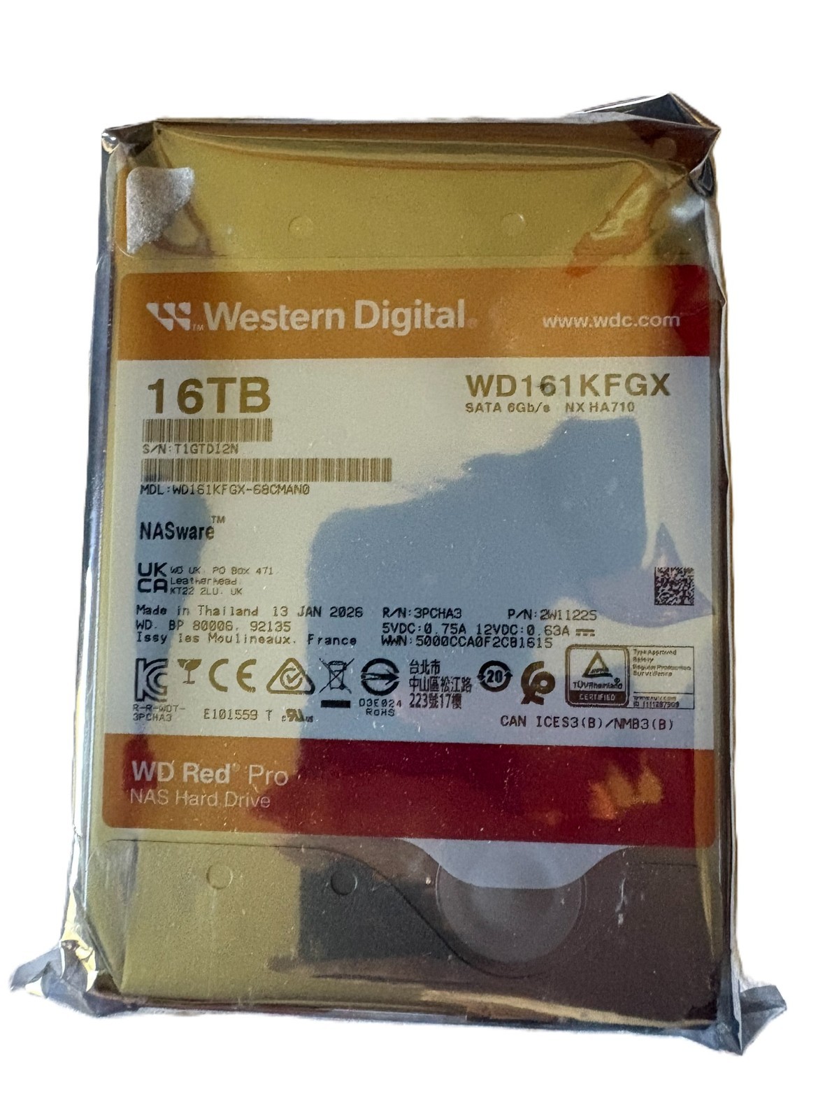 WD 16TB Hard Disk Drive 7200 RPM 512MB Cache 3.5" Internal HDD