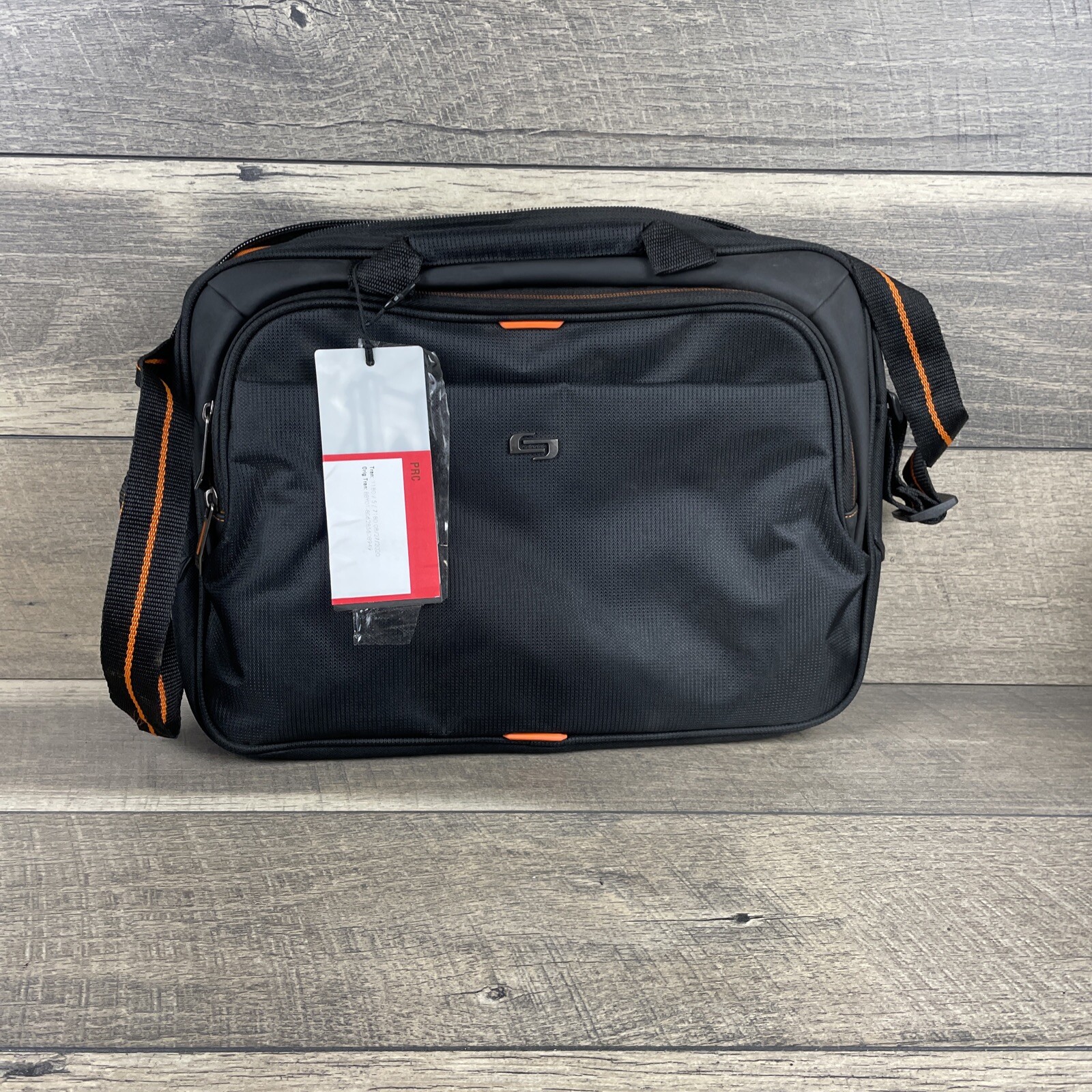 Solo New York Ace Slim Briefcase for 13.3" Laptop Black With Orange Accents