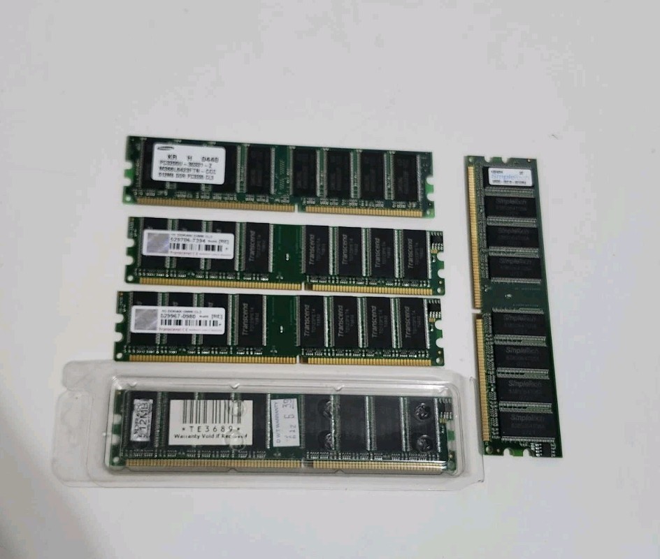 Lot of 5 PC RAM Memory Modules-Mixed Untested For Parts 