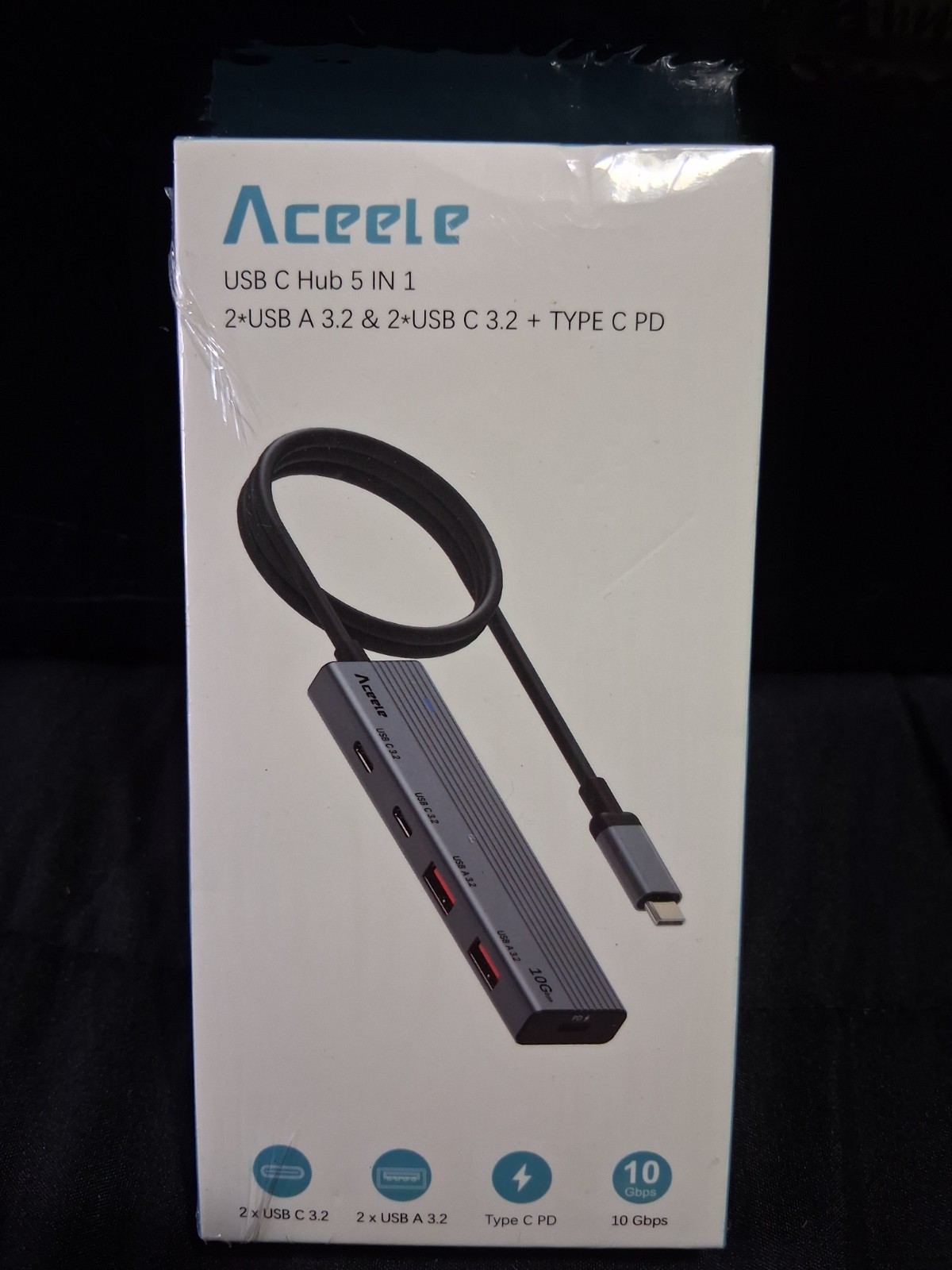 Aceele USB 3.0 Splitter Hub 6 In 1 USB-C  10Gbps Speed