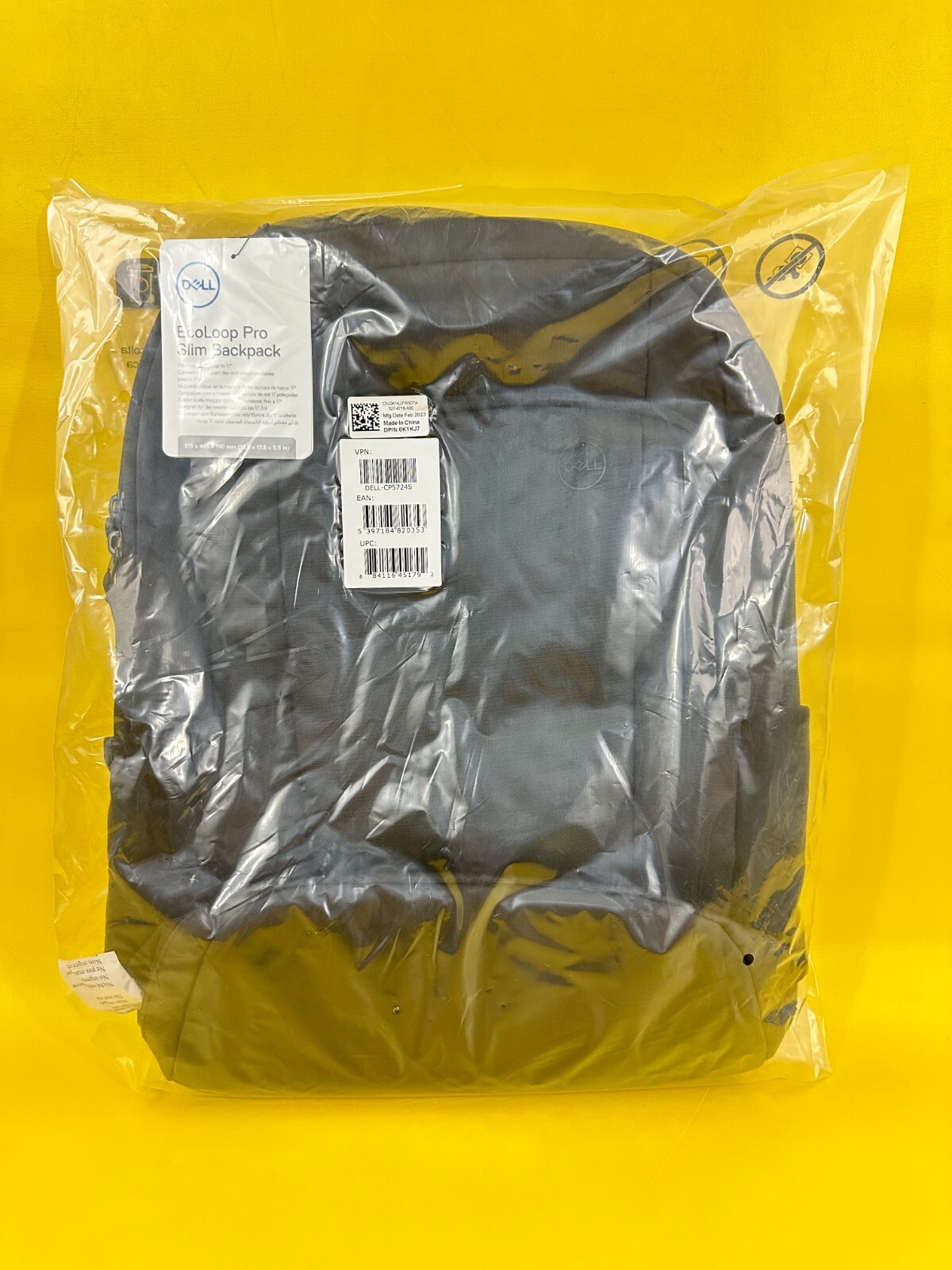 OEM Dell EcoLoop Pro Slim Backpack for 15.6 Notebook Tablet CP5724S