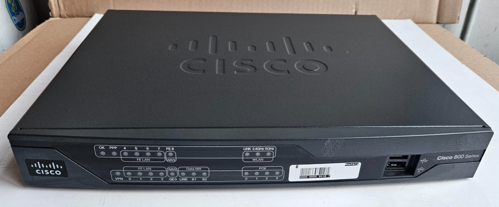 CISCO 892-K9 Router V02 512MB 8xLAN 1xGE 1xFE USB CISCO892-K9 + Power Adapter