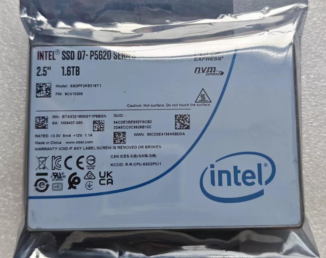 Intel D7 P5620 1.6TB SSD 2.5" U.2 PCIe 4.0 x4 NVMe SSDPF2KE016T1